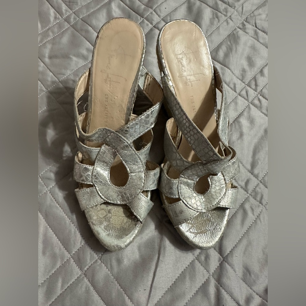 Franco Sarto Silver Strappy Sandals